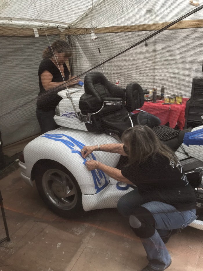 Flames being prepped to shoot Americade