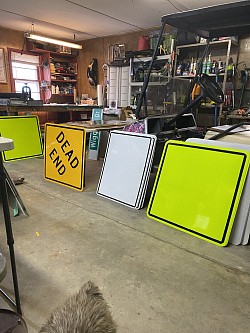 Signs in progress